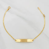 Pulso Escalera Plana Placa Rectangular 1.45 g / 6 3/4 in / 2 mm Oro Amarillo 18K