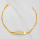 Pulso Chino Placa Rectangular 3.3 g / 6 3/4 in / 2 mm Oro Amarillo 18K