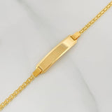 Pulso Chino Placa Rectangular 3.3 g / 6 3/4 in / 2 mm Oro Amarillo 18K