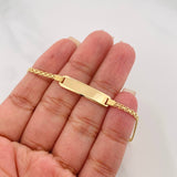 Pulso Chino Placa Rectangular 3.3 g / 6 3/4 in / 2 mm Oro Amarillo 18K