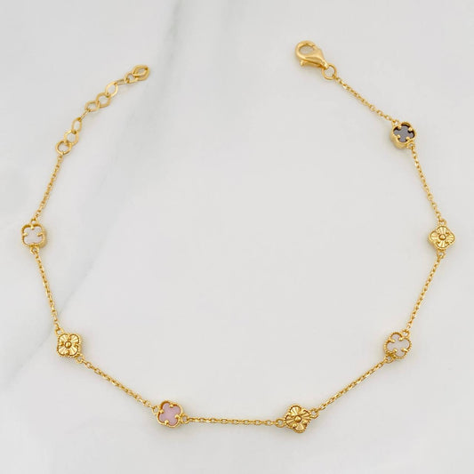 Pulso Aro Seguido Trebol 3.15 g / 8 1/4 in / 0.6 mm Oro Amarillo 18K