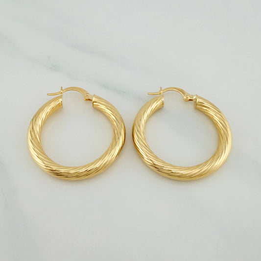 Hoop Earrings Sofi 5.45 g / 1 1/4 in 18K Yellow Gold