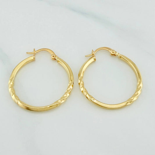 Hoop Earrings Yudi Plain 1.65 g / 1 in Yellow Gold 18K