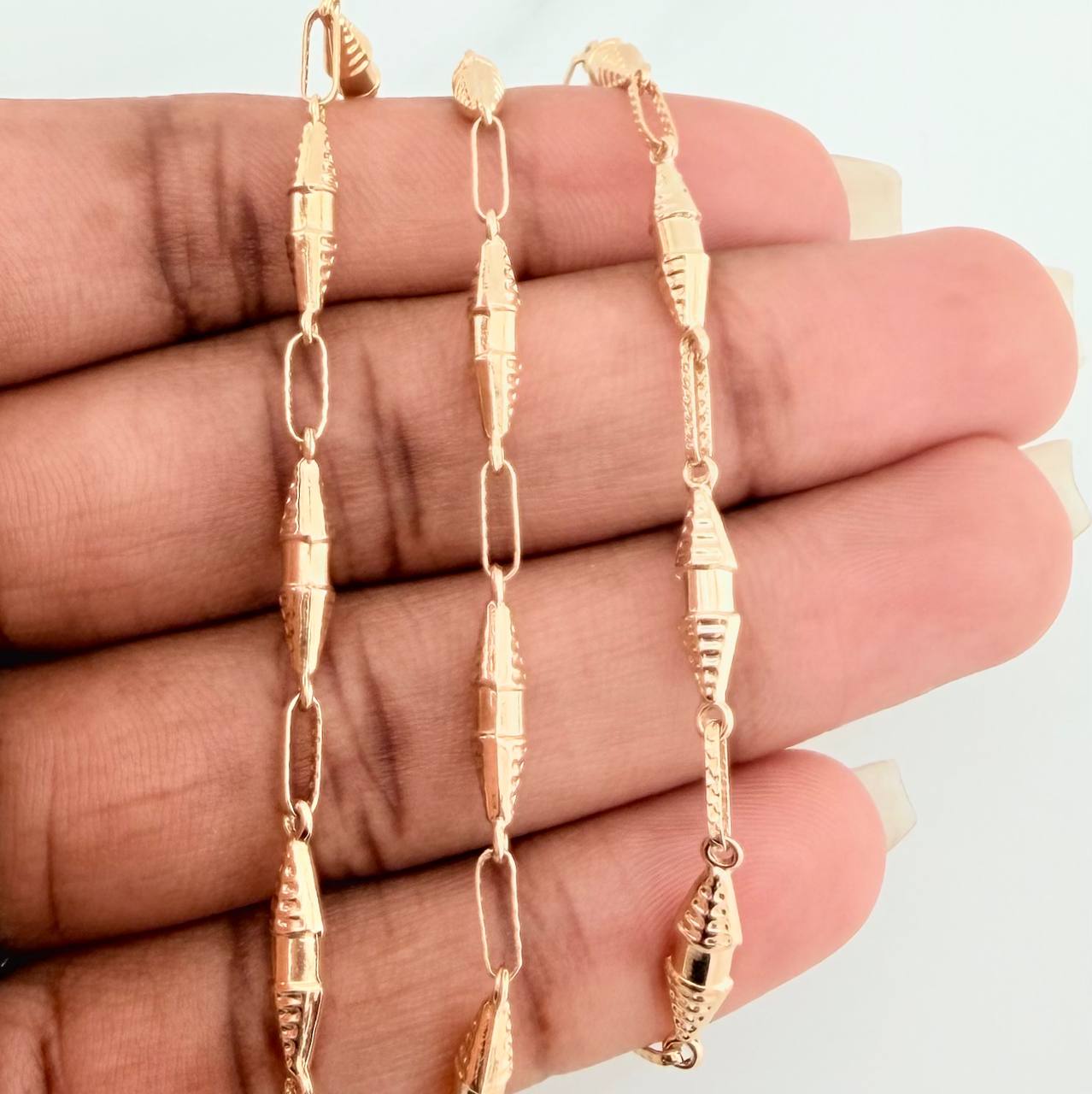 Cadena Rustica Dubai 9.35gr / 24 3/4 in / 2.95mm Oro Amarillo 18K &