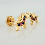 Topos Unicornio 1.1gr / 7mm Oro Amarillo 18K &