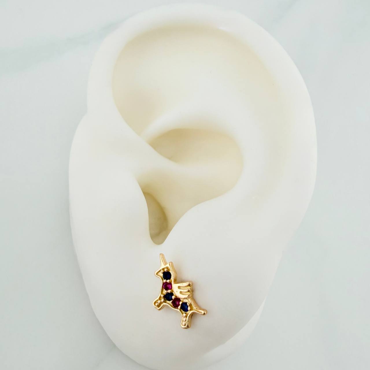 Topos Unicornio 1.1gr / 7mm Oro Amarillo 18K &