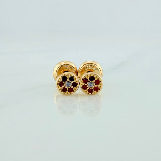 Circle Stud Earrings 0.7gr / 2mm 18K Yellow Gold &