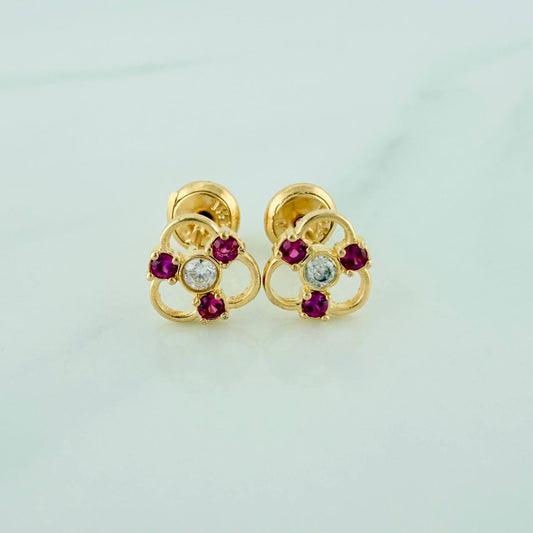 Iris Stud Earrings 0.9gr / 4mm 18K Yellow Gold &