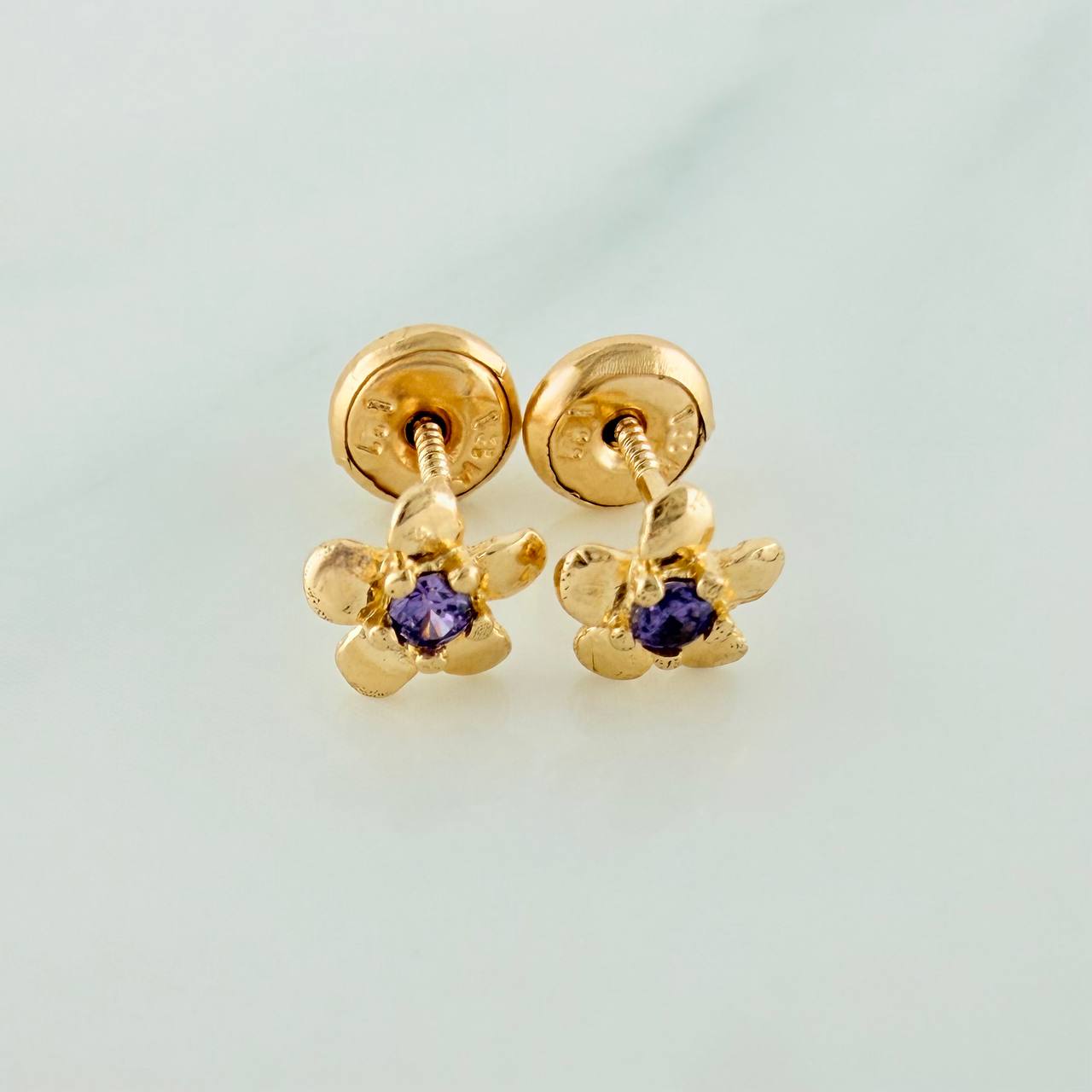 Topos Flor 0.8gr / 2.5mm Oro Amarillo 18K &