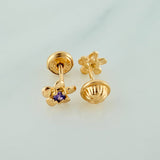 Topos Flor 0.8gr / 2.5mm Oro Amarillo 18K &