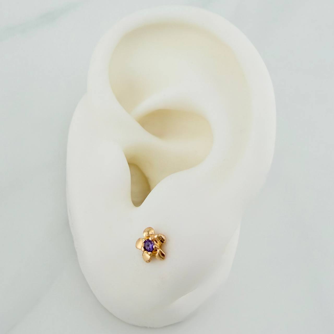 Topos Flor 0.8gr / 2.5mm Oro Amarillo 18K &