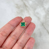 Charm Clover VCyA 1.25gr / 1cm / Green Malachite Yellow Gold +4