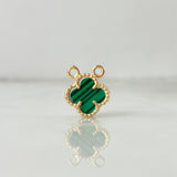 Charm Clover VCyA 1.25gr / 1cm / Green Malachite Yellow Gold +4