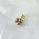 Pendant Soccer Ball 7.05gr / 2cm / White Black Zircons Yellow Gold 18K ©