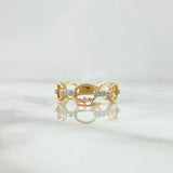 Interlinked Heart Pendant Ring Hoops 3gr / T6 1/4 / White Zircons Three 18K Golds ©