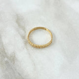 Anillo Media Churumbela Corazones 1.65gr / T7 1/2 / Circones Blancos Oro Amarillo 18K ©