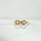 Infinity Ring Lemniscata 1.5gr / Size 6 / Multicolor Zircons 18K Yellow Gold ©