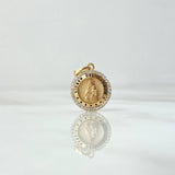 Dije Virgen Del Carmen 2.25gr / 2cm / Circones Blancos Oro Amarillo 18K