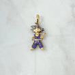 Pendant Animated 6.4gr / 4cm / Blue Zircons Two 18K Yellow White Golds