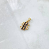 Pendant I Continue Dollar 1.7gr / 2.1cm / White Black Zircons 18K Yellow Gold