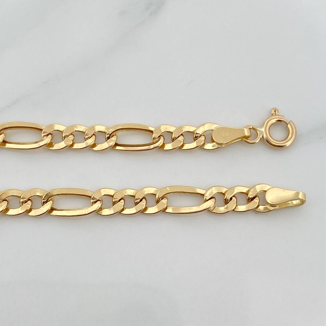 Pulso Figaro 2.6gr / 7 3/4 in / 3mm Oro Amarillo +1 18K %
