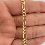 Pulso Figaro 2.6gr / 7 3/4 in / 3mm Oro Amarillo +1 18K %