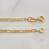 Figaro Bracelet Plate 2gr / 6 in / 2mm Yellow Gold +1 18K &