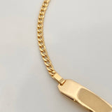 Pulso Bebé Placa Cubana 2.05gr / 5 3/4 in / 1.2mm Oro Amarillo +1 18K %