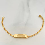 Pulso Bebé Placa Cubana 2.05gr / 5 3/4 in / 1.2mm Oro Amarillo +1 18K %