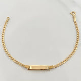 Pulso Placa Cubana 1.8gr / 6 1/4 in / 1mm Oro Amarillo +1 18K %