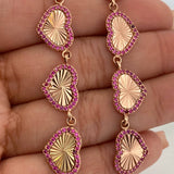 Pulso Corazones 10.4gr / 7 3/4 in / 9.55mm Dos Oros Amarillo Rosa 18K %