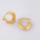 Candongas Corazon Rayado 1.15 g / 1/2 in Oro Amarillo 18K