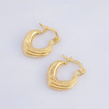 Candongas Corazon Rayado 1.15 g / 1/2 in Oro Amarillo 18K