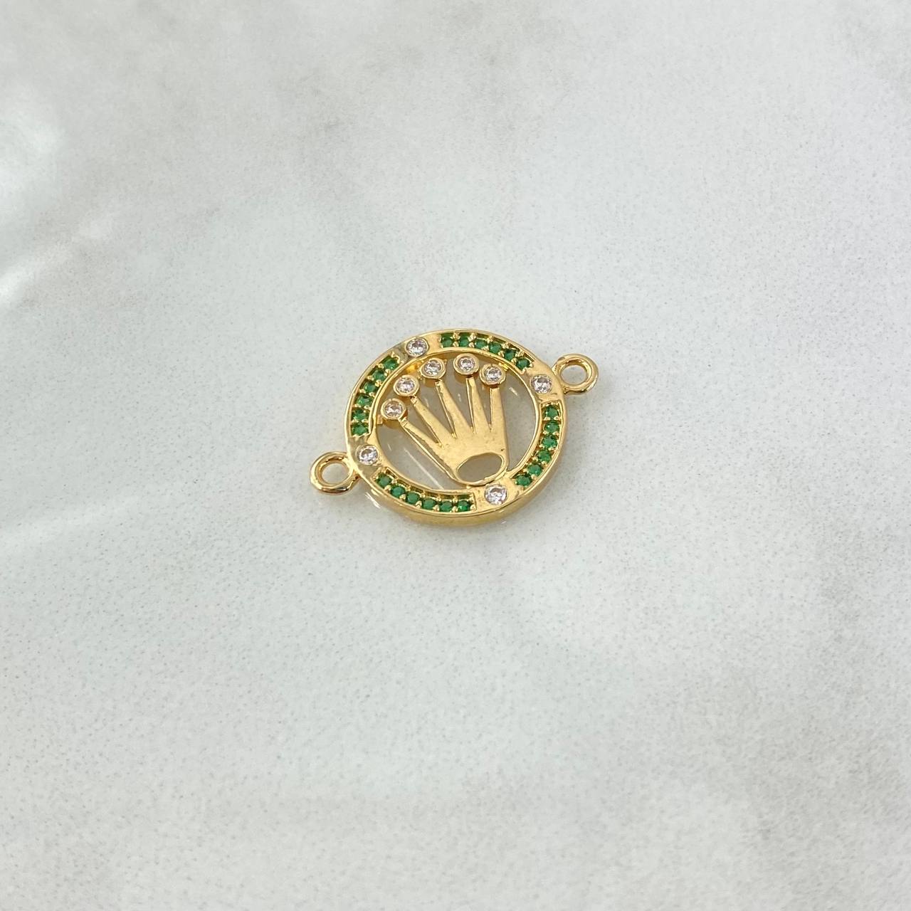 Herraje Corona 1.85gr / 2.2cm / Circones Blancos Verdes Oro Amarillo 18K *