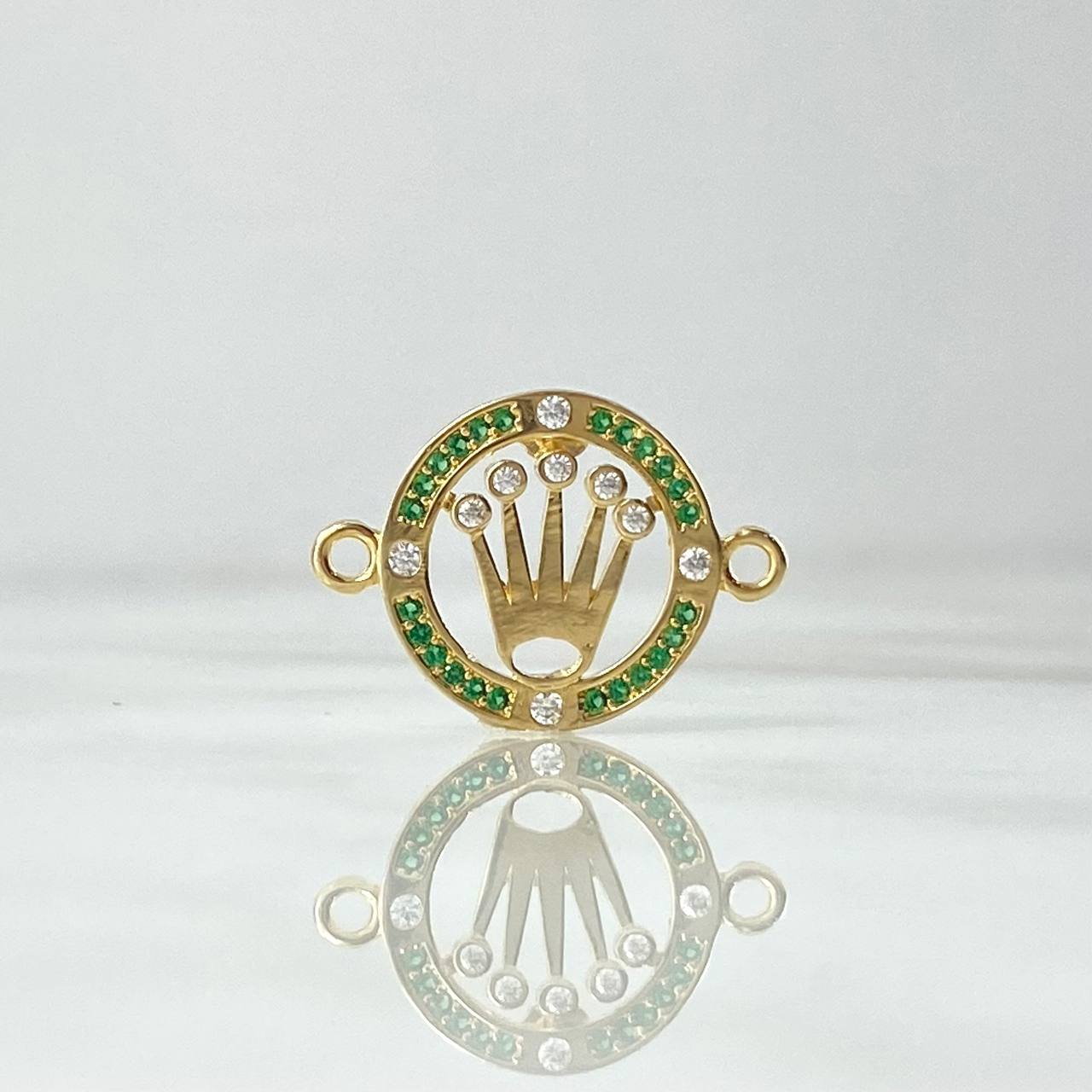 Herraje Corona 1.85gr / 2.2cm / Circones Blancos Verdes Oro Amarillo 18K *