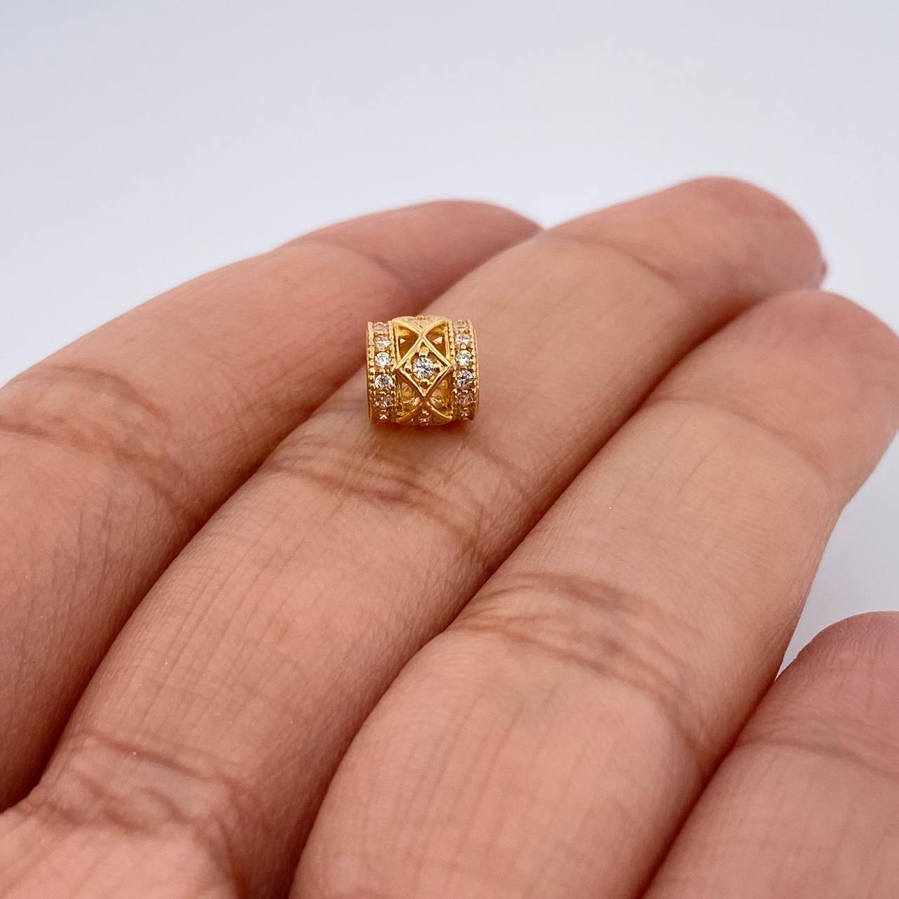 Herraje Cilindro Rombo 1gr / 1/4 in / Oro Amarillo 18K %