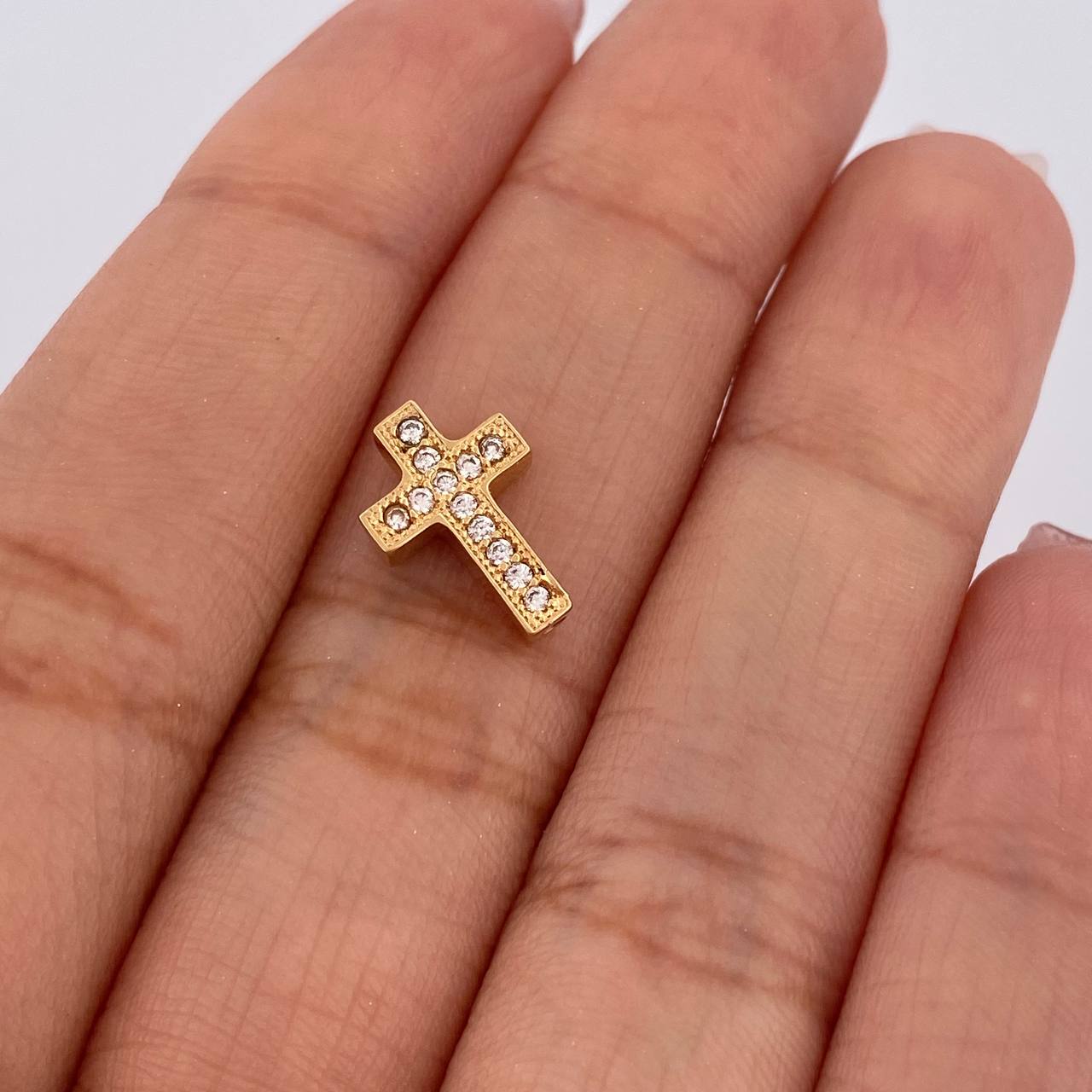 Herraje Cruz 1.15gr / 1/2 in / Oro Amarillo 18K %