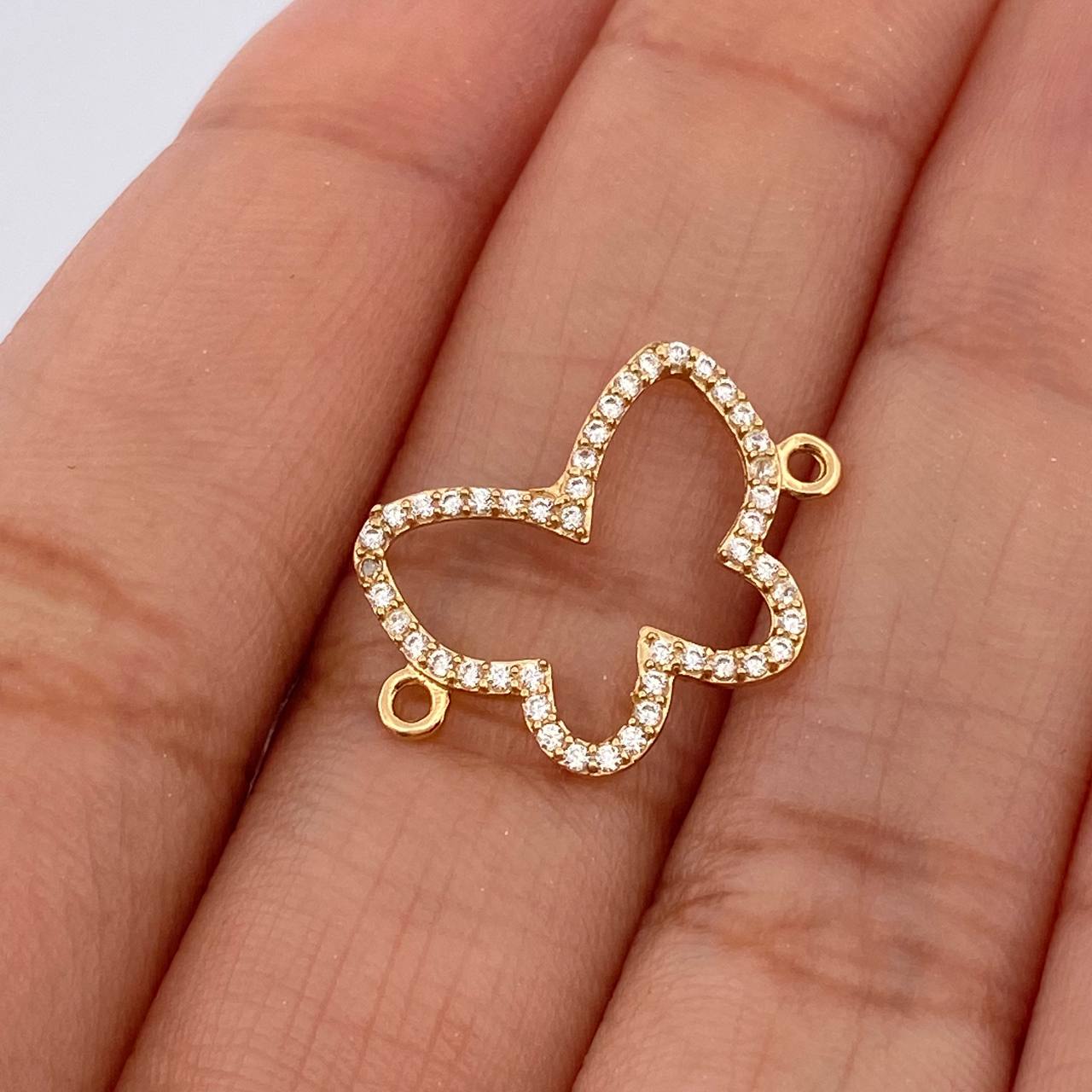 Herraje Silueta Mariposa 0.9gr / 3/4 in / Oro Amarillo 18K %