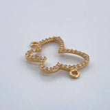 Herraje Silueta Mariposa 0.9gr / 3/4 in / Oro Amarillo 18K %