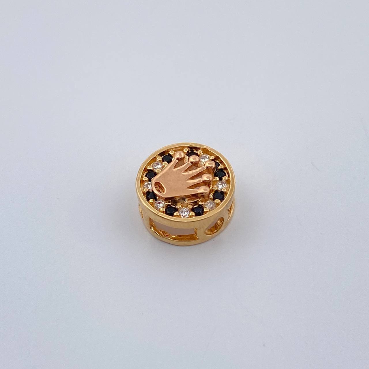 Herraje Corona 0.95gr / 1/2 in / Dos Oros Amarillo Rosa 18K %