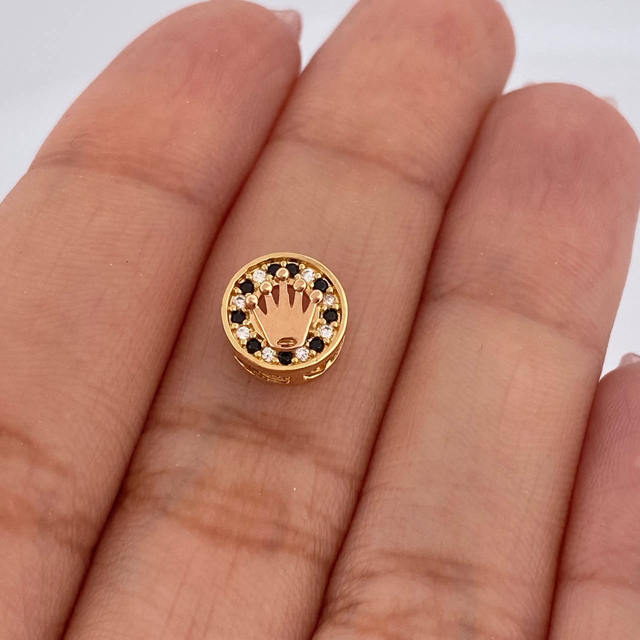 Herraje Corona 0.95gr / 1/2 in / Dos Oros Amarillo Rosa 18K %