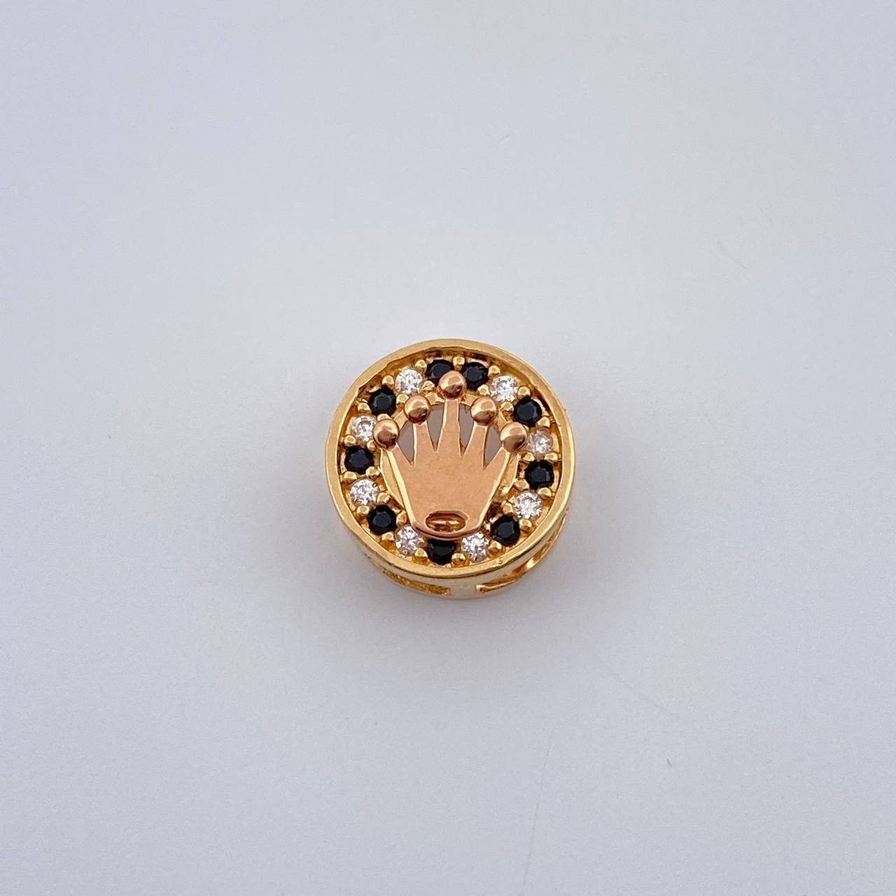 Herraje Corona 0.95gr / 1/2 in / Dos Oros Amarillo Rosa 18K %