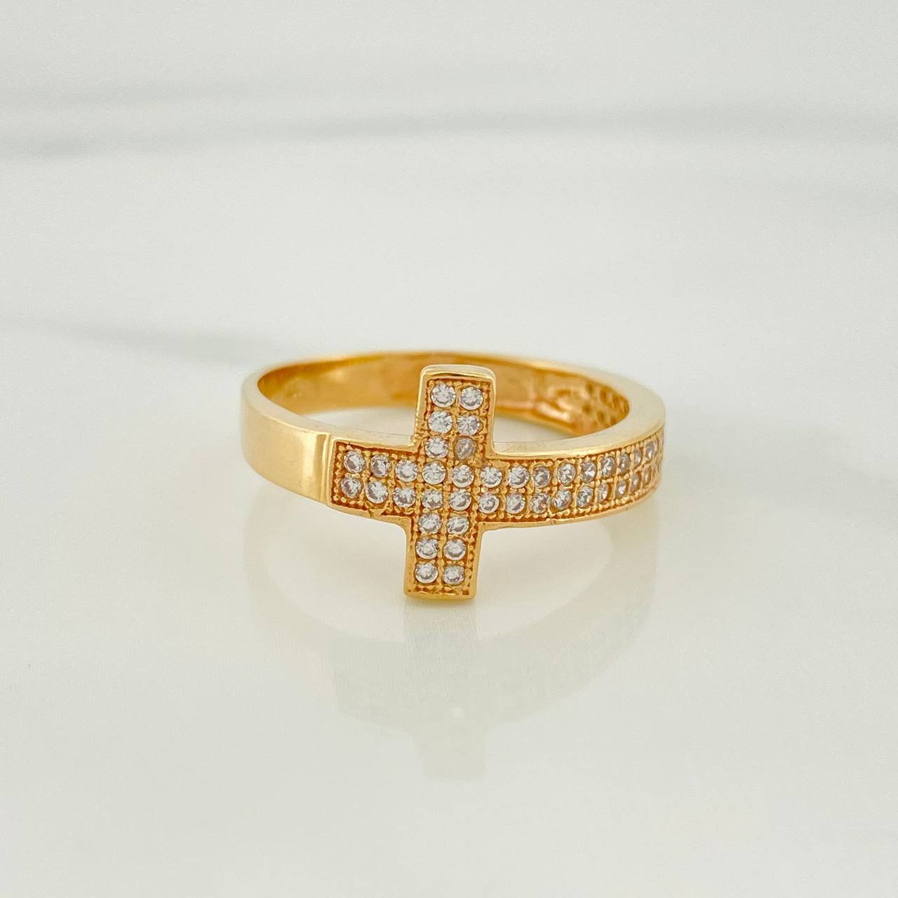 Anillo Cruz 3 g / T7 Oro Amarillo 18K