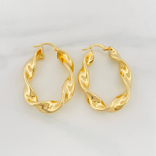 Hoop Earrings Demi 5.85 g / 1 1/2 in 18K Yellow Gold