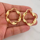 Candongas Demi Rayadas 5.75 g / 1 1/2 in Oro Amarillo 18K