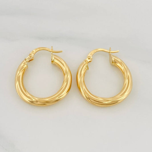 Hoop Earrings Kris 2.4 g / 1 in Yellow Gold 18K