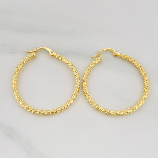 Hoop Earrings Tefi 2.1 g / 1 1/4 in Yellow Gold 18K