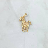 Pendant Horse 2.7gr / 3.2cm / Blue Zircon 18K Yellow Gold