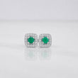 Topos Halo Cuadrado Esmeralda 20pts 1.7g / in / 6.47mm Plata 925