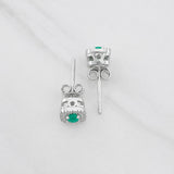 Topos Halo Cuadrado Esmeralda 20pts 1.7g / in / 6.47mm Plata 925